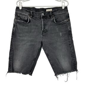 AllSaints Cut Off Denim Shorts Black Size 32